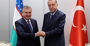 Cumhurbaşkanı Erdoğan Özbekistan Cumhurbaşkanı Mirziyoyev ile 