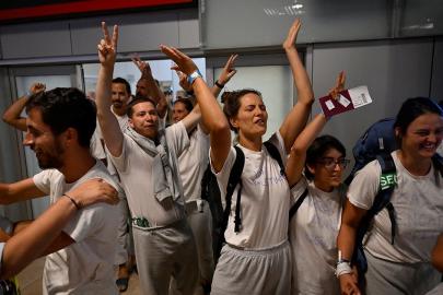 Sumud Filosu Aktivistleri Madrid’de Kahramanlar Gibi Karşılandı